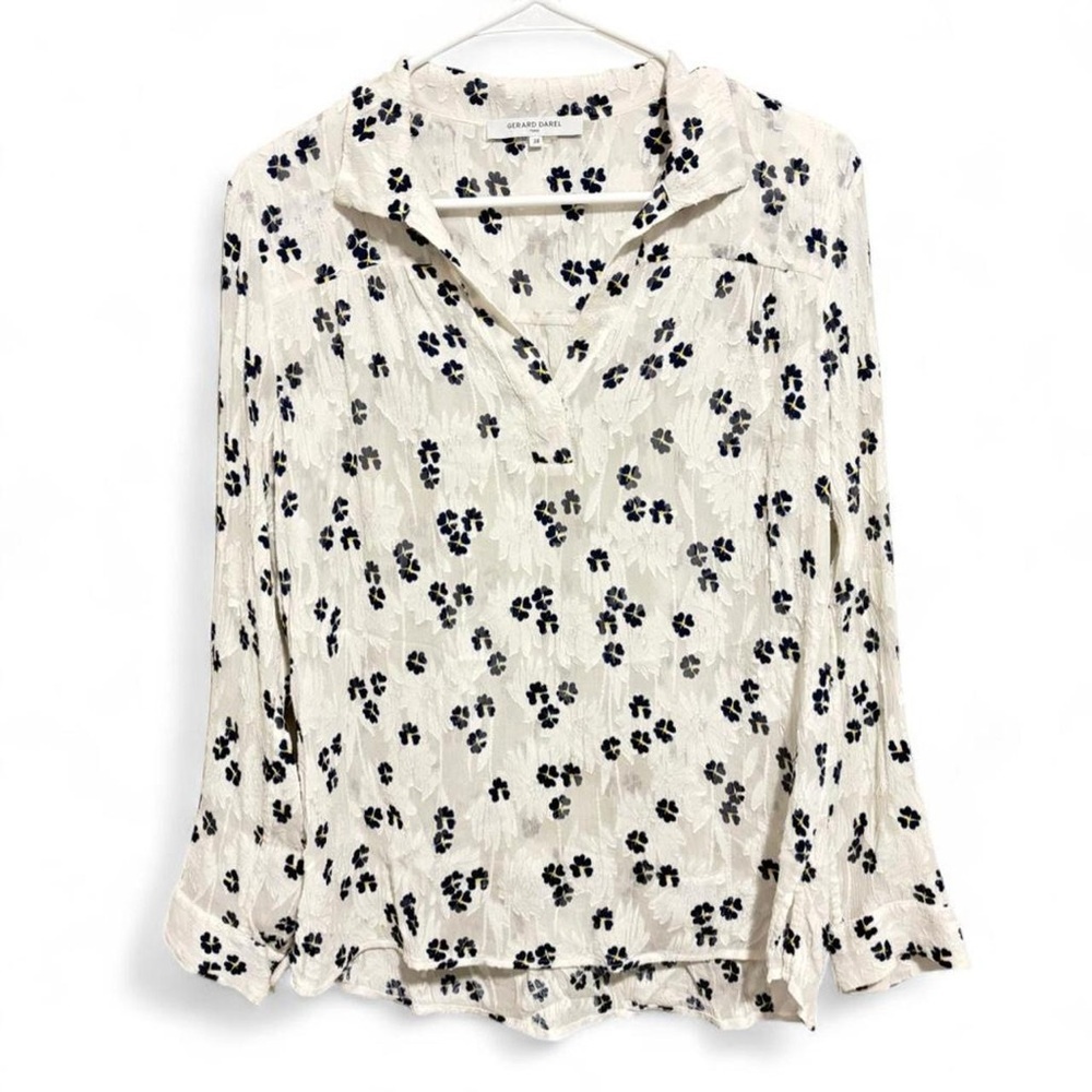 Gerard Darel Silk Blend Floral Blouse | Size 38 (Small)